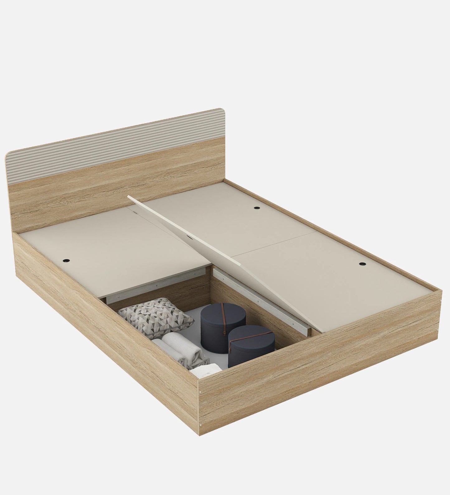 Kosmo Noah King Bed In Melamine Finish With Box Storage
