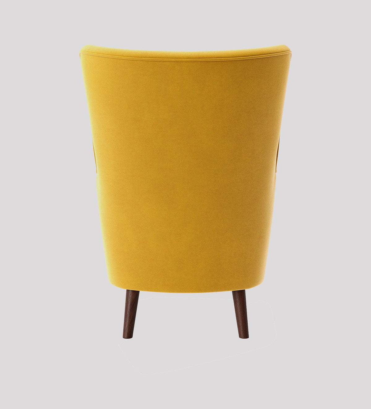Ludwi Velvet Wing Chair In Yellow Colour
