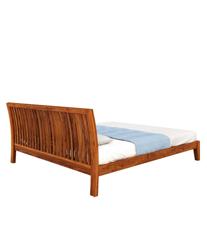 Luxurious Solid Wood Queen Size Bed in Brown Finish