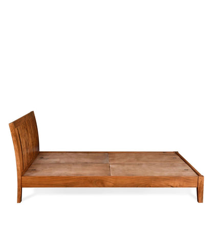 Luxurious Solid Wood Queen Size Bed in Brown Finish