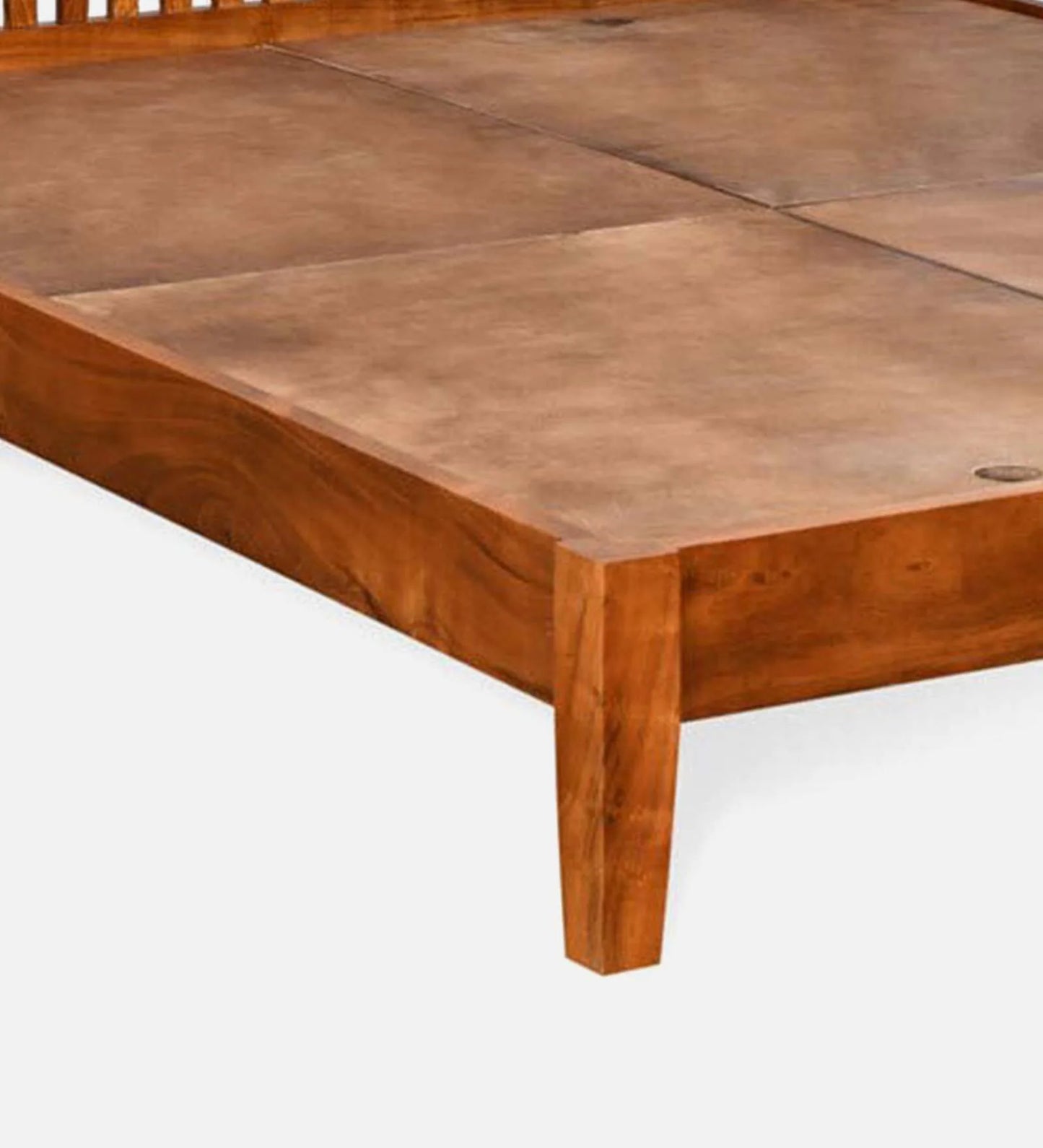 Luxurious Solid Wood Queen Size Bed in Brown Finish