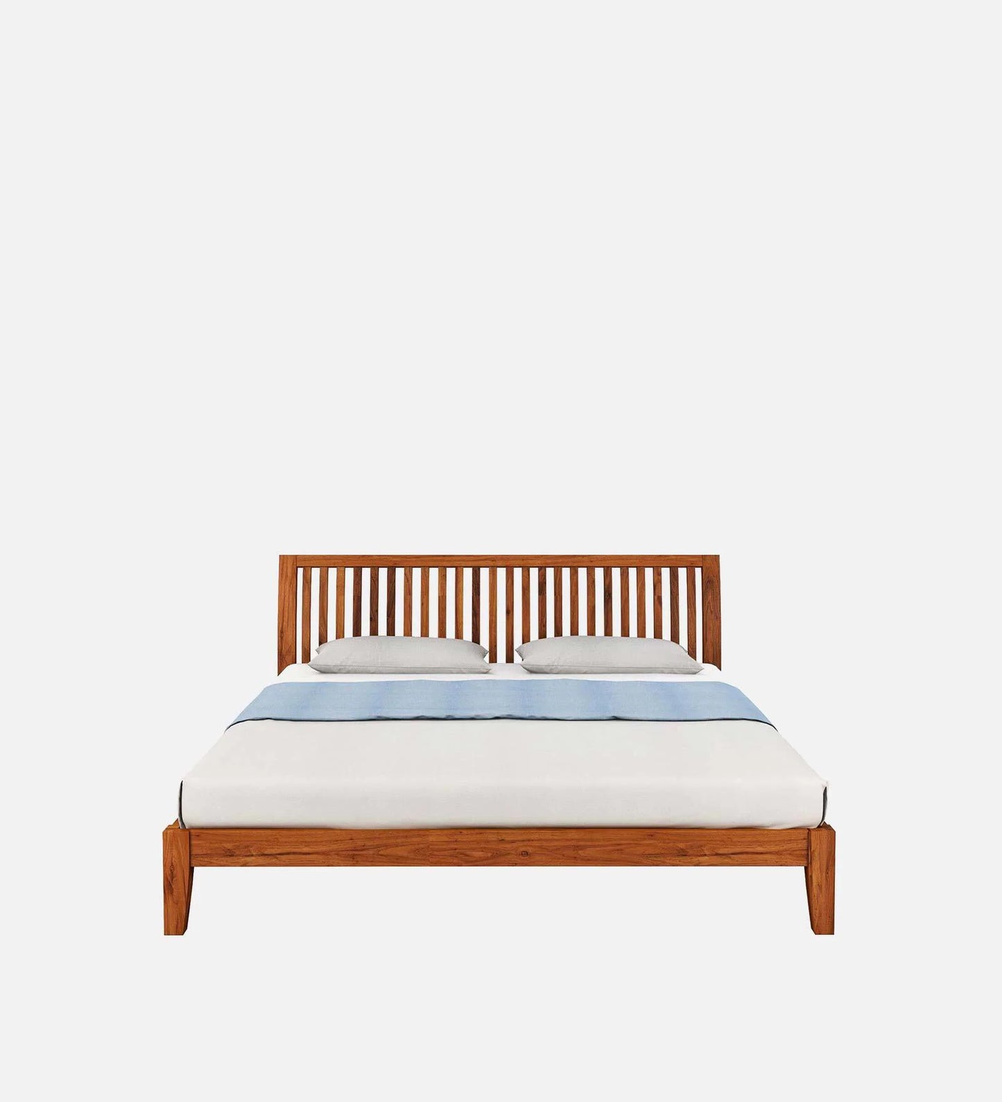 Luxurious Solid Wood Queen Size Bed in Brown Finish
