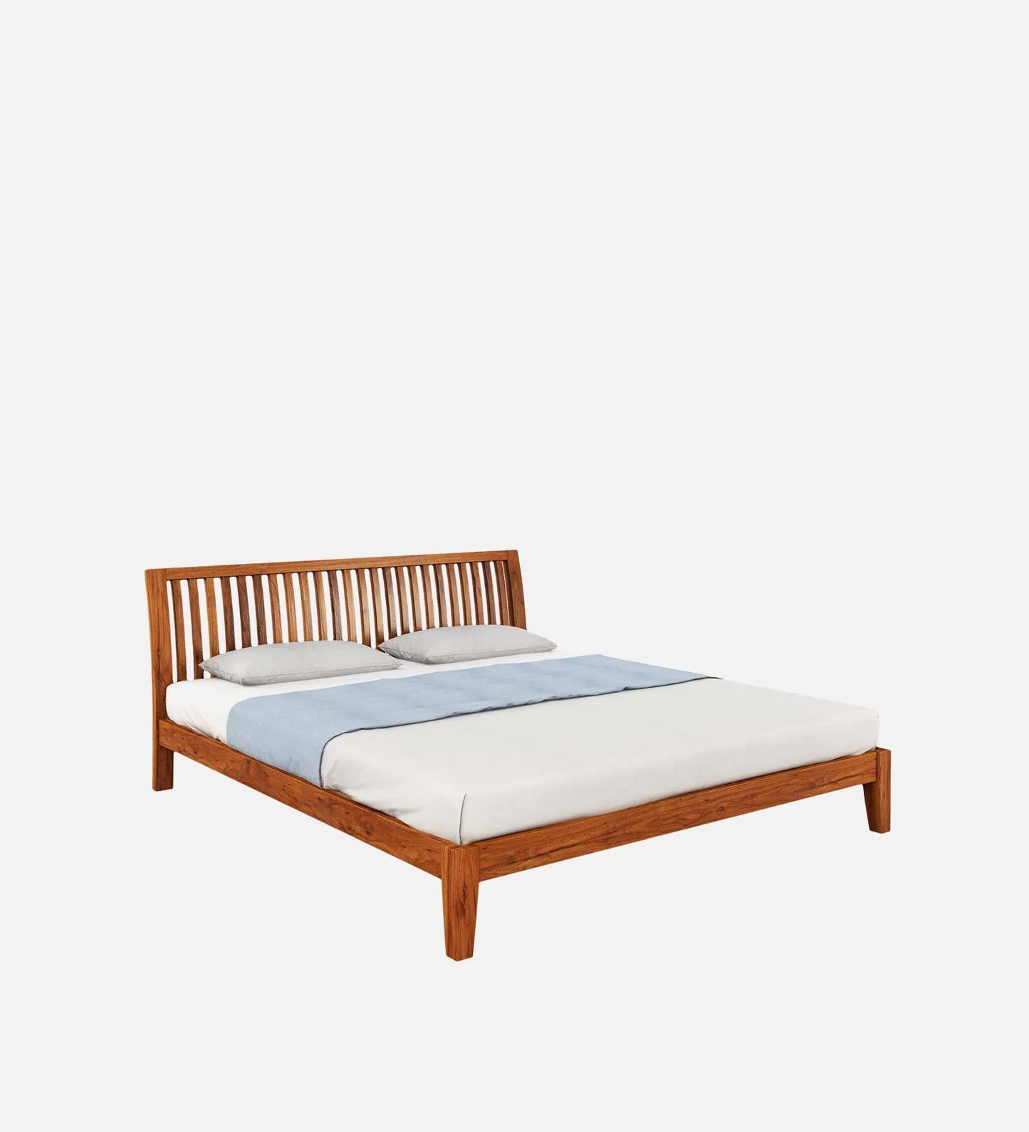 Luxurious Solid Wood Queen Size Bed in Brown Finish