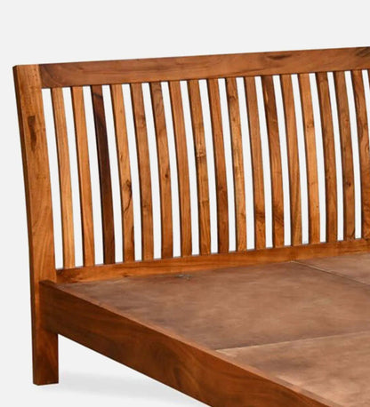 Luxurious Solid Wood Queen Size Bed in Brown Finish