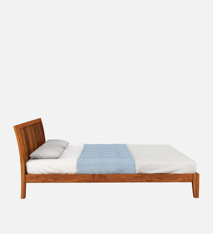 Luxurious Solid Wood Queen Size Bed in Brown Finish