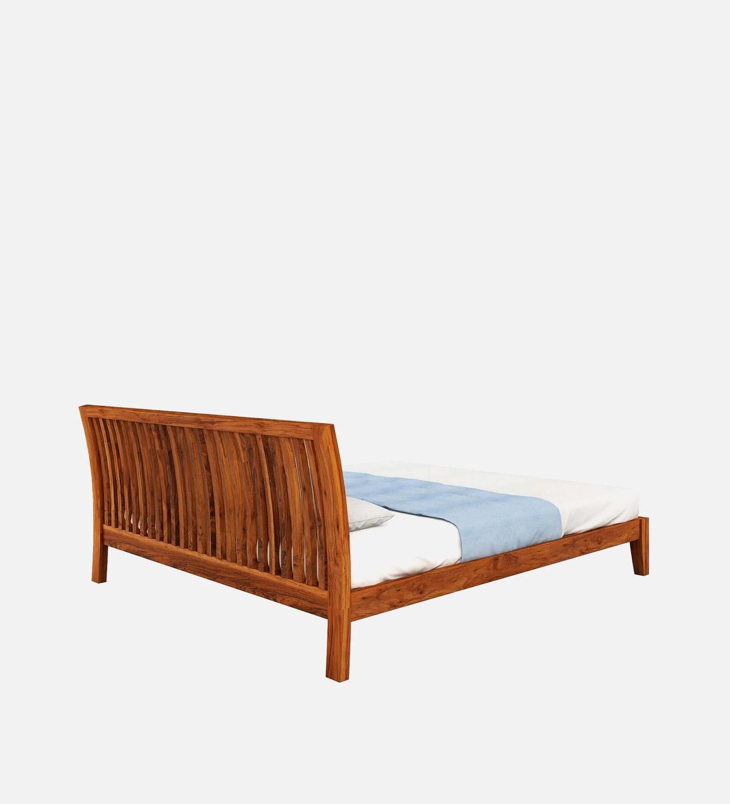 Luxurious Solid Wood Queen Size Bed in Brown Finish
