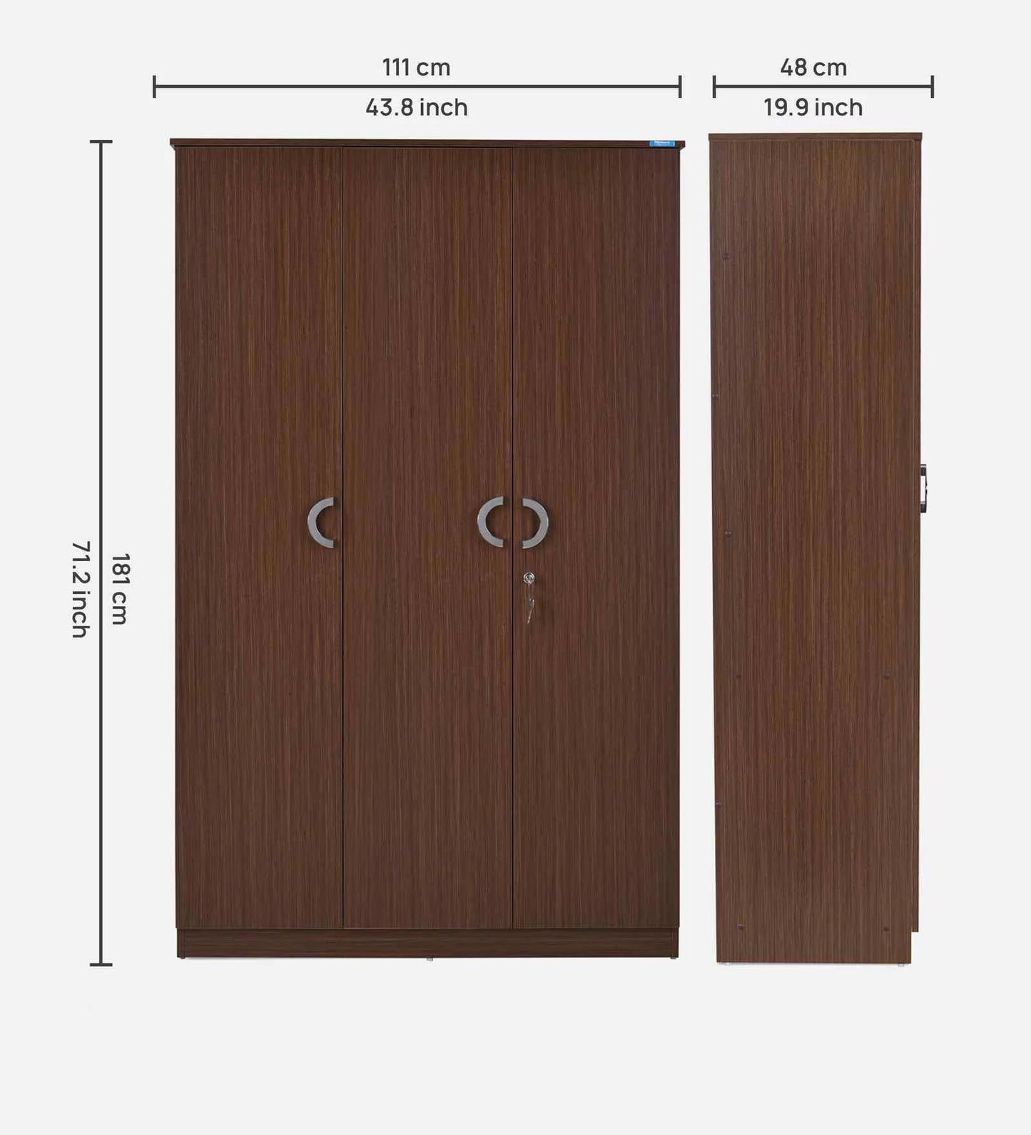 Massif 3 Door Wardrobe In Legno Oak Finish