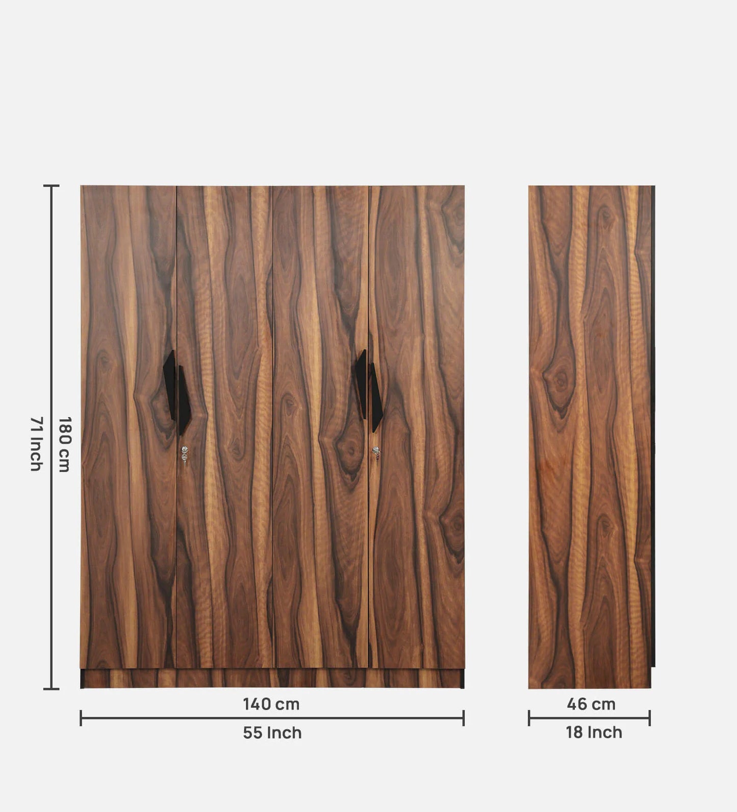 Maya 4 Door Wardrobe In Vintage Sheesham Finish
