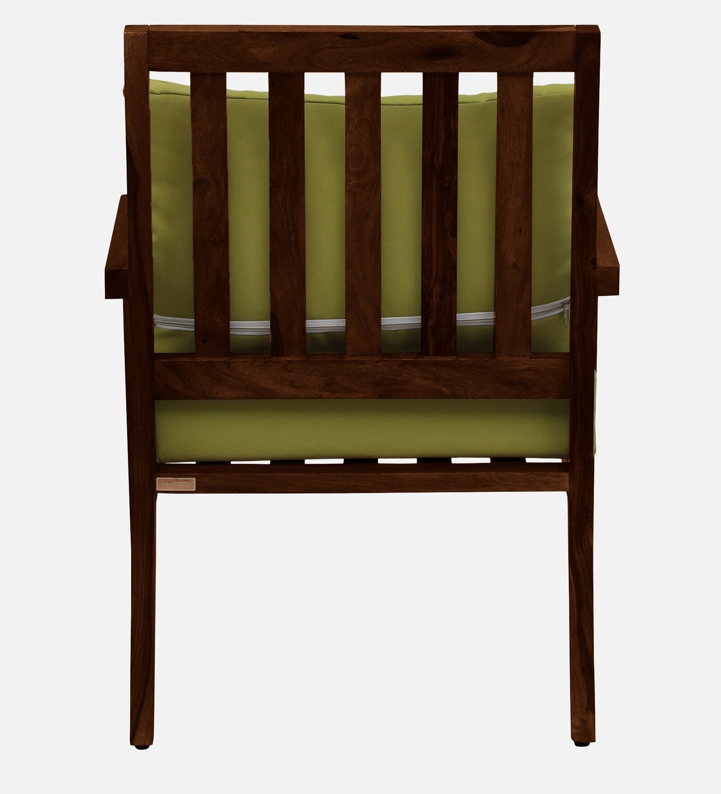 Milton Sheesham Wood Arm Chair In Green & Provincial Teak Finish