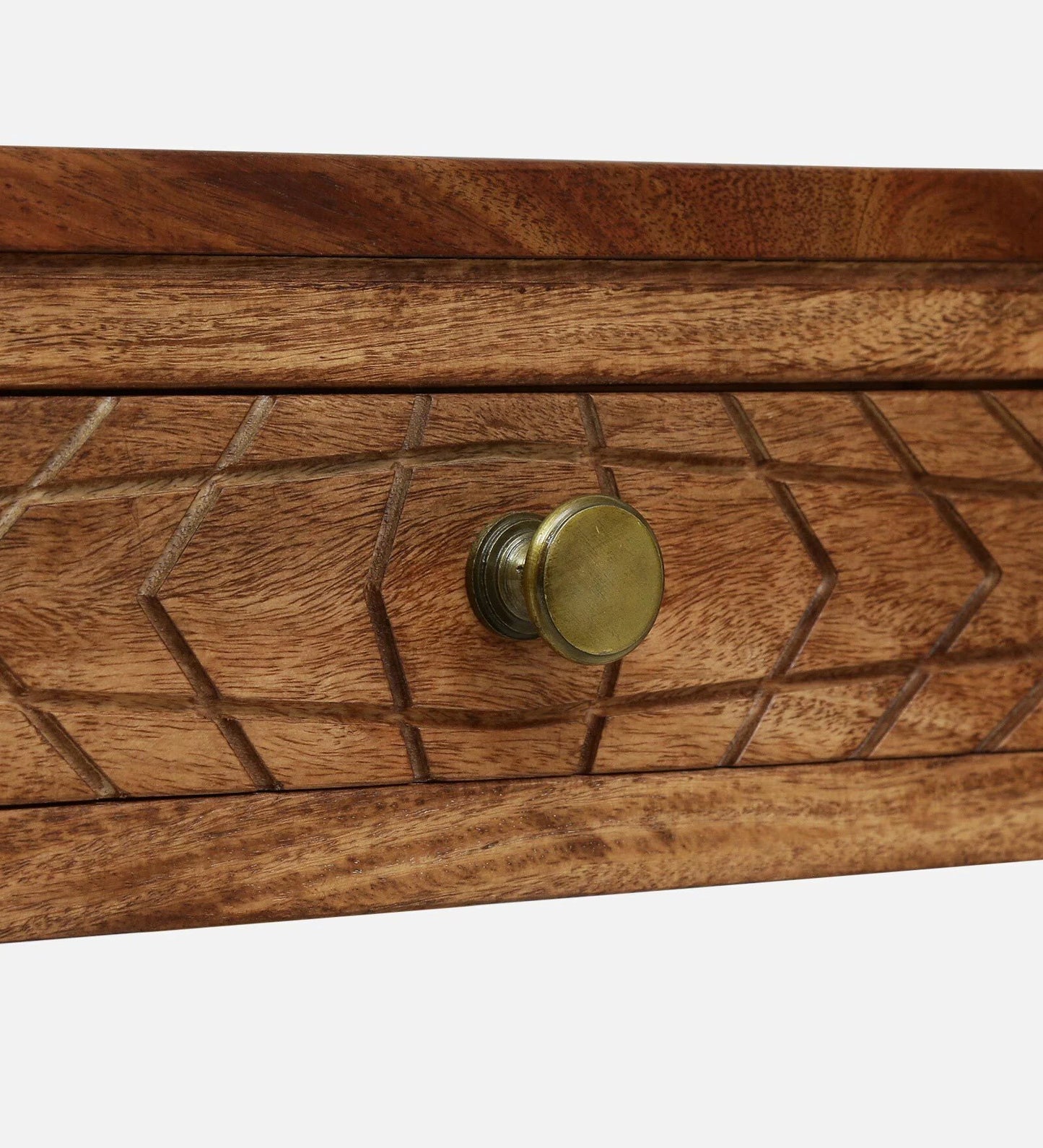 Nuevo Sheesham Wood Writing Table in Scratch Resistant Rustic Teak Finish