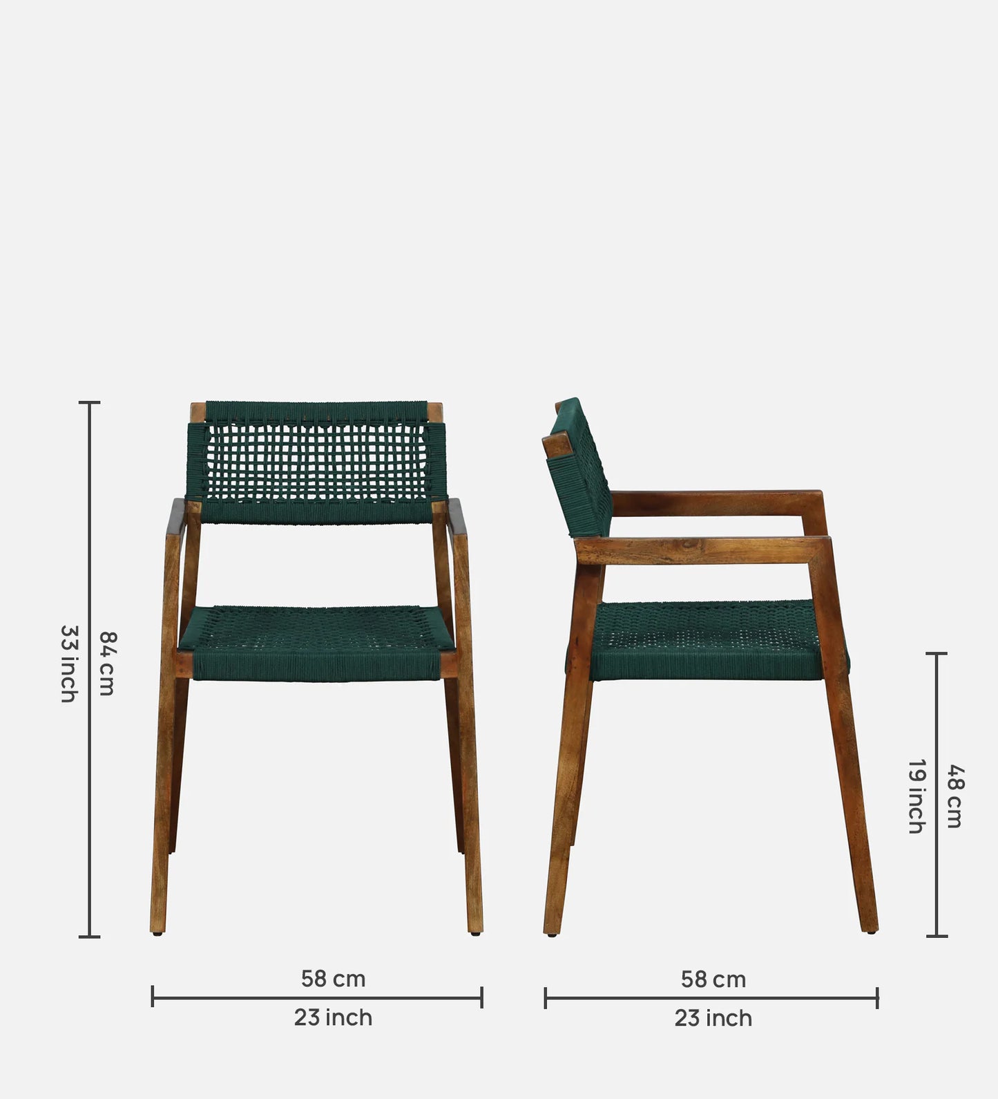 Oberzent Mango Wood Arm Chair In Natural Finish