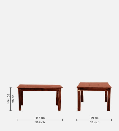 Patron Sheesham Wood 6 Seater Dining Set In Honey Oak Finish