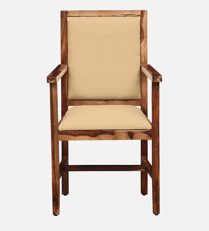 Peshtigo Sheesham Wood Arm Chair In Rustic Teak Finish