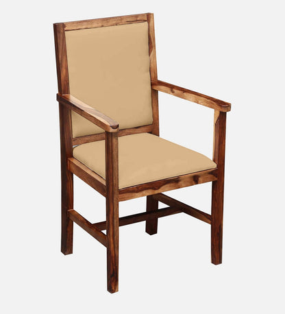 Peshtigo Sheesham Wood Arm Chair In Rustic Teak Finish