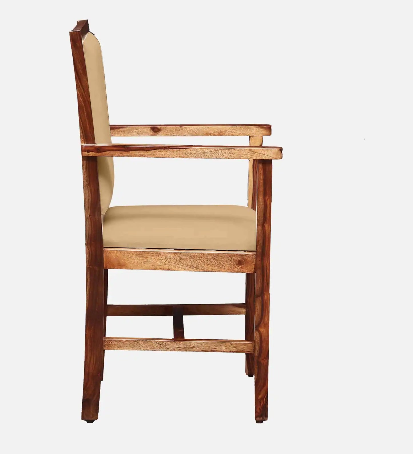 Peshtigo Sheesham Wood Arm Chair In Rustic Teak Finish