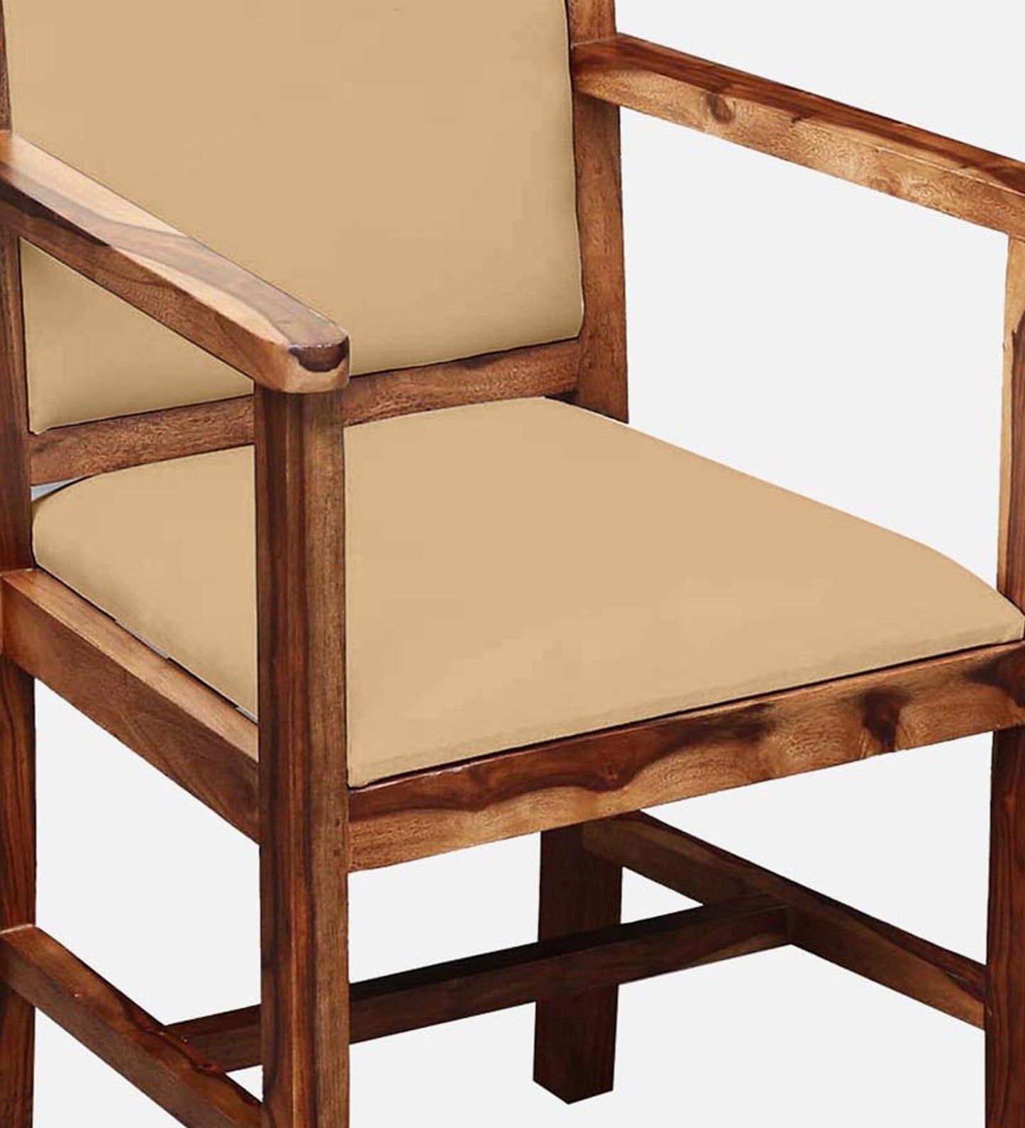 Peshtigo Sheesham Wood Arm Chair In Rustic Teak Finish