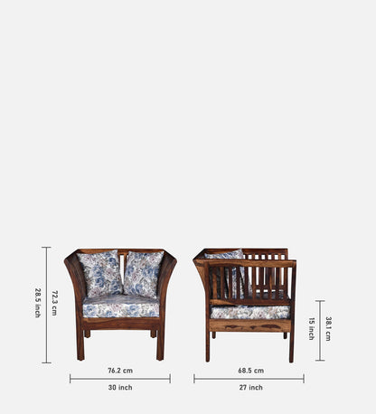 Radom Sheesham Wood 1 Seater Sofa In Provincial Teak Finish