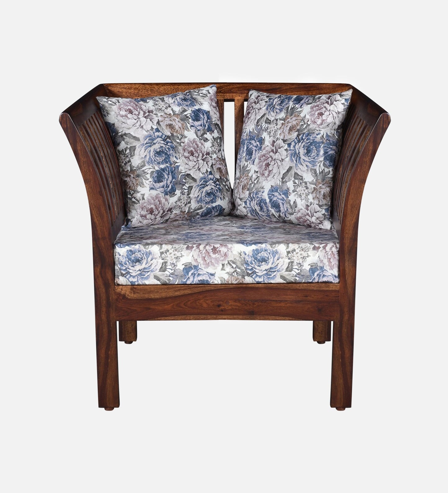 Radom Sheesham Wood 1 Seater Sofa In Provincial Teak Finish