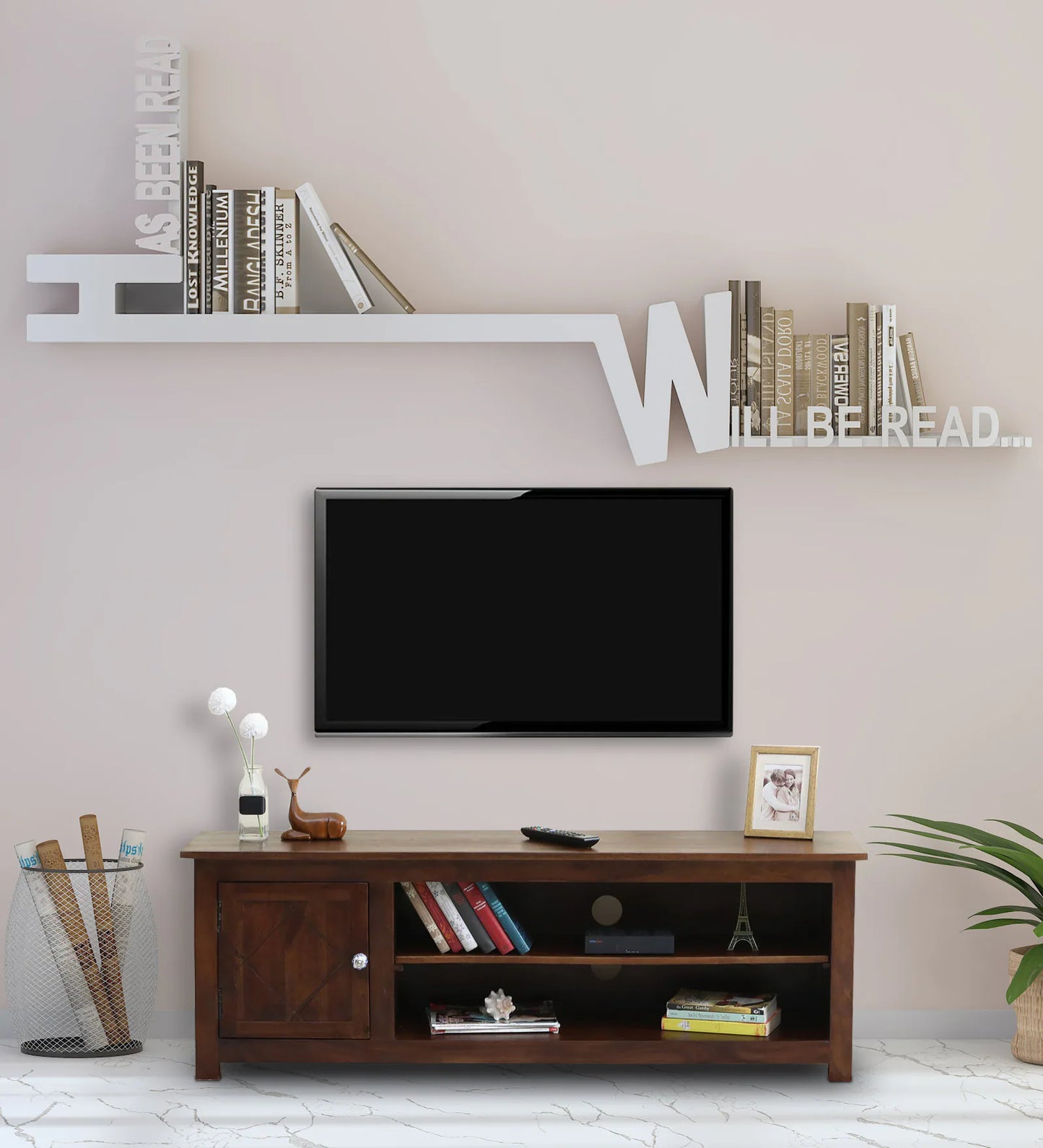 Roma Sheesham Wood TV Console in Scratch Resistant Provincial Teak Finish
