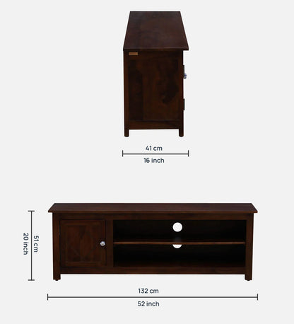 Roma Sheesham Wood TV Console in Scratch Resistant Provincial Teak Finish
