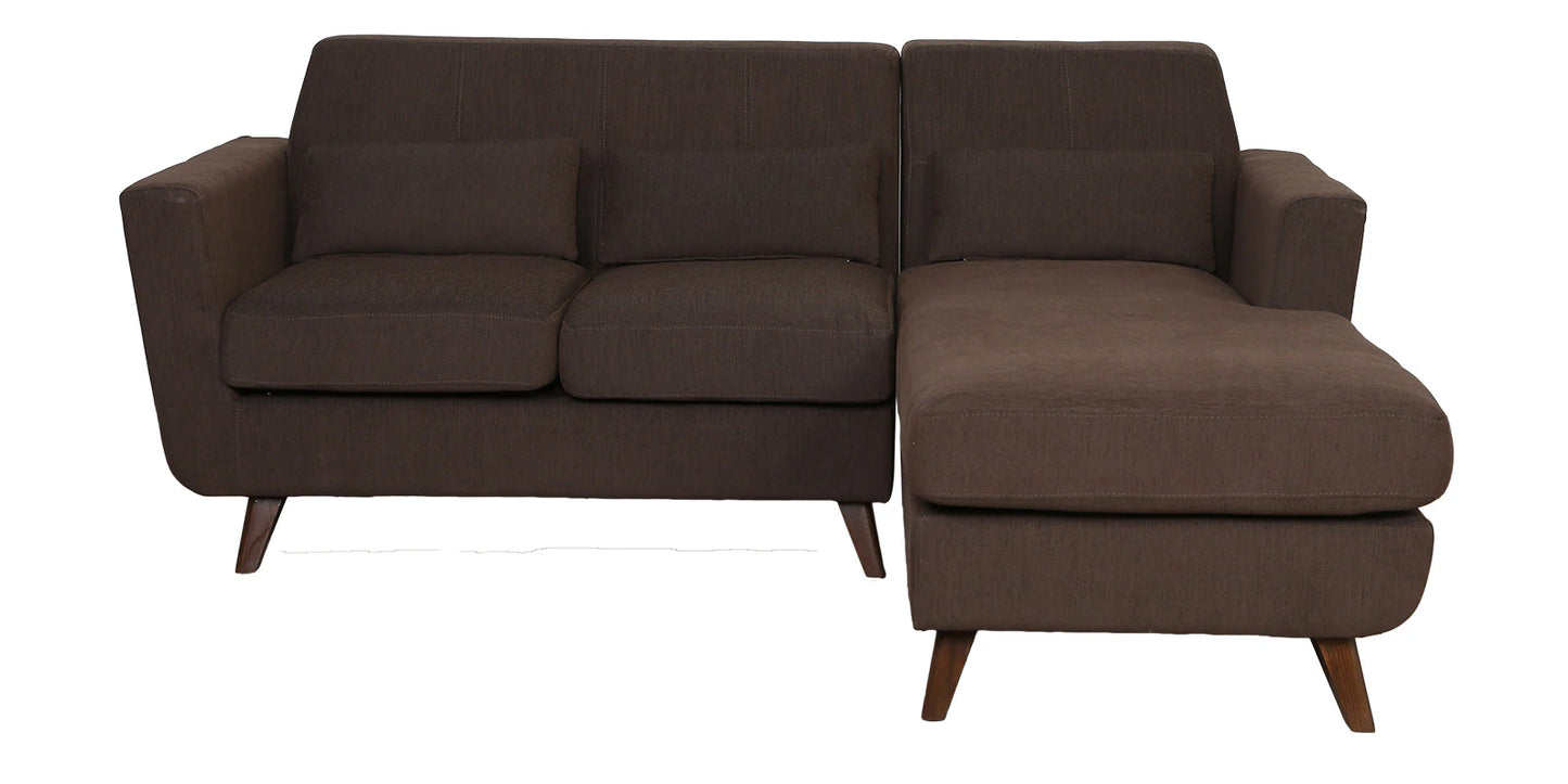 Santiago Fabric LHS Sectional Sofa (2 + Lounger) In Chestnut Brown Colour