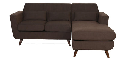 Santiago Fabric LHS Sectional Sofa (2 + Lounger) In Chestnut Brown Colour