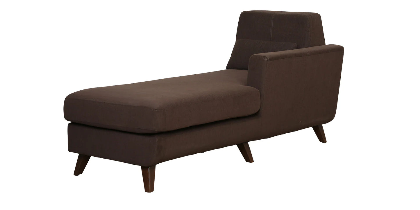 Santiago Fabric LHS Sectional Sofa (2 + Lounger) In Chestnut Brown Colour