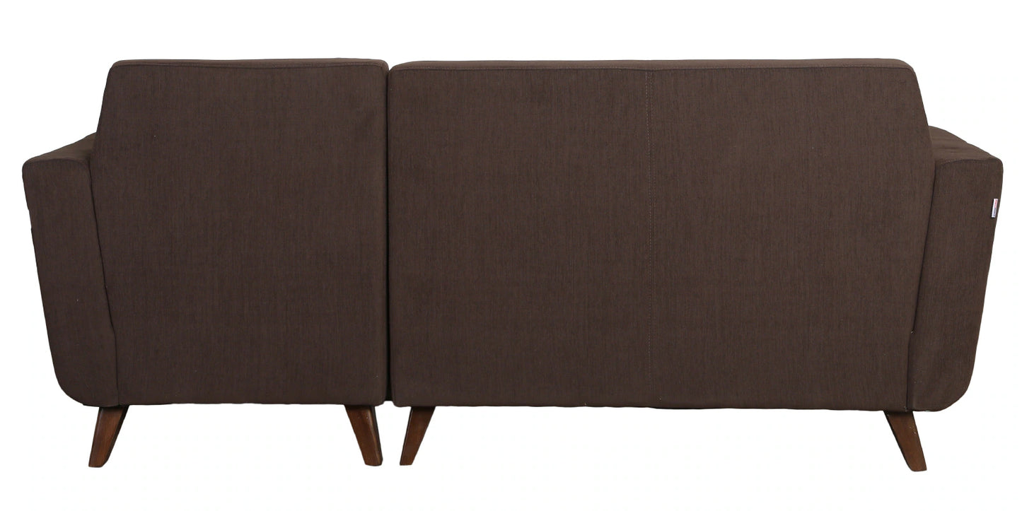 Santiago Fabric LHS Sectional Sofa (2 + Lounger) In Chestnut Brown Colour