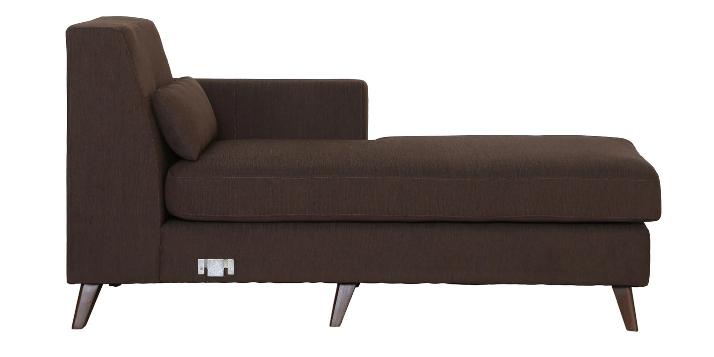 Santiago Fabric LHS Sectional Sofa (2 + Lounger) In Chestnut Brown Colour