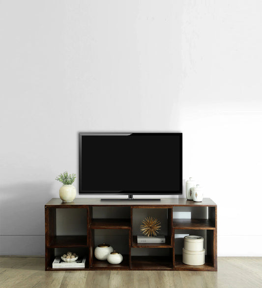 Segur Sheesham Wood TV Console In Provincial Teak Finish For TVs Up To 55"