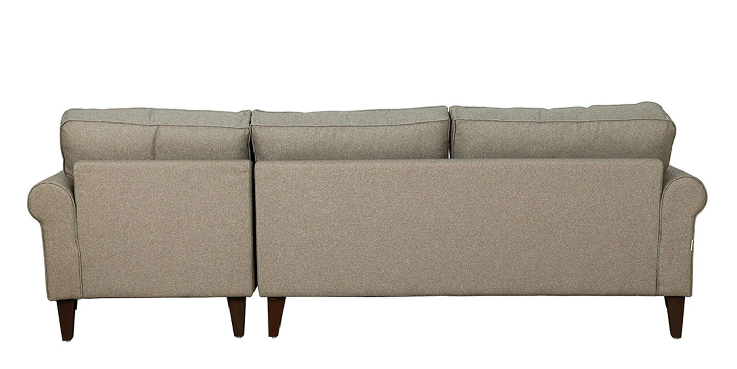 Serena Fabric LHS Sectional Sofa (3 + Lounger) In Sandy Brown Colour