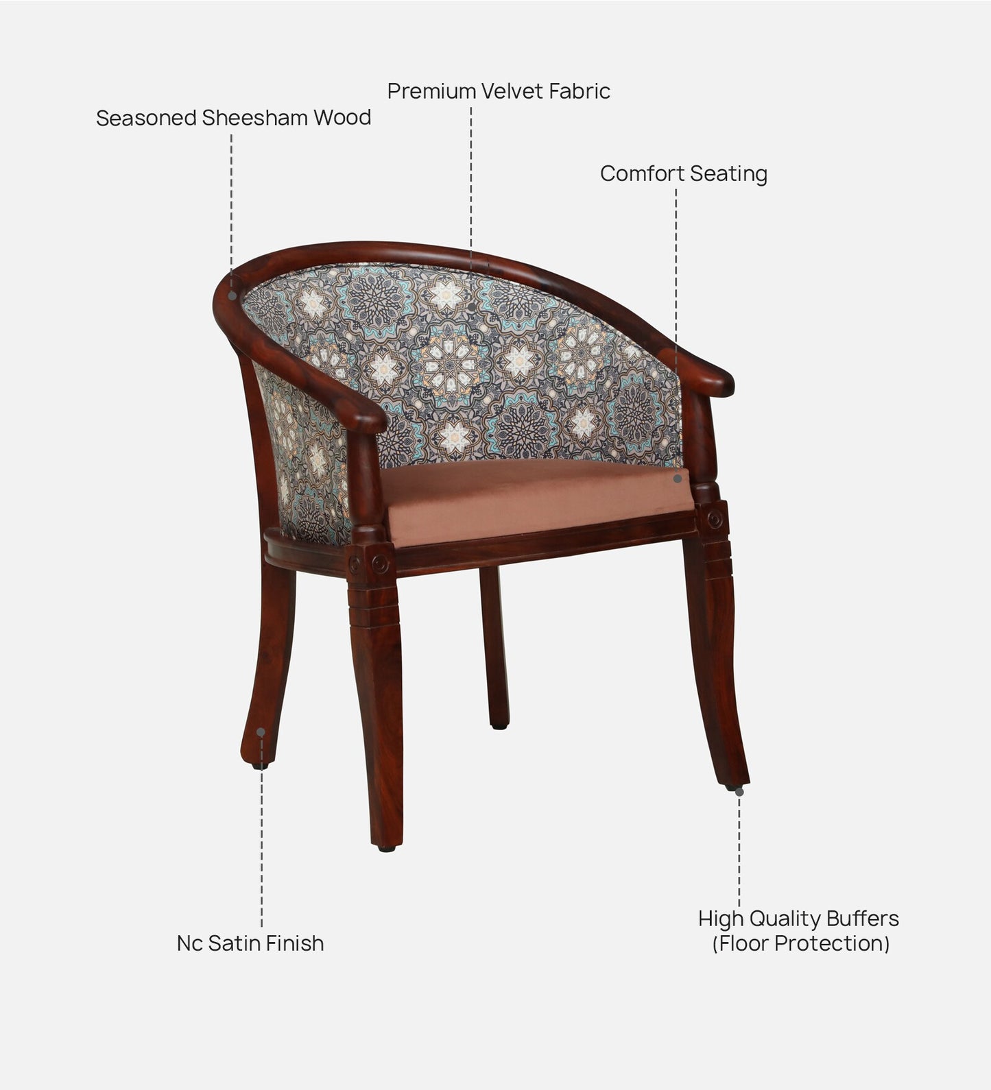 Stalley N Sheesham Wood Arm Chair In Honey Oak Finish