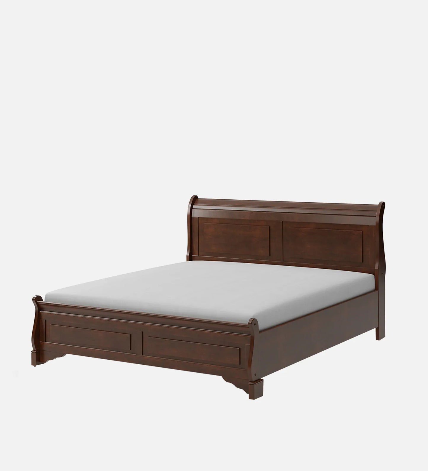 Texas Solid Wood Queen Size Bed In Brown Colour