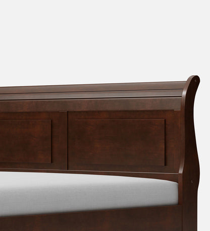 Texas Solid Wood Queen Size Bed In Brown Colour