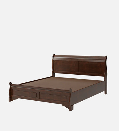 Texas Solid Wood Queen Size Bed In Brown Colour