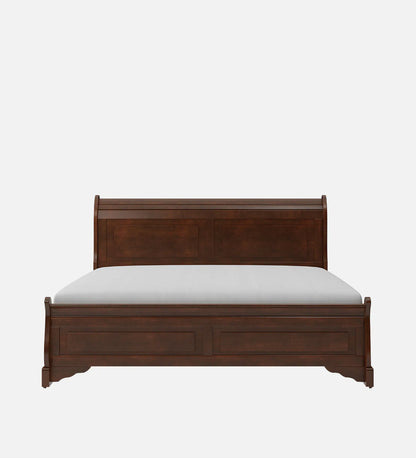 Texas Solid Wood Queen Size Bed In Brown Colour