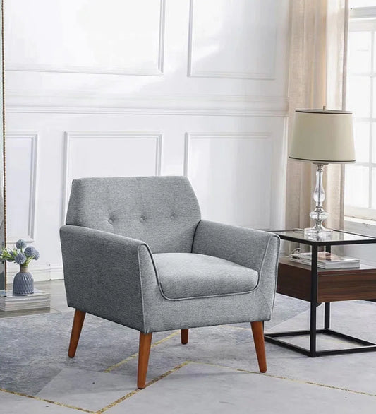 Thomas Fabric Lounge Chair in Grey Colour