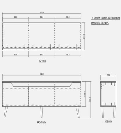 Ume TV Console in Brown and White Finish for TV's upto 80"