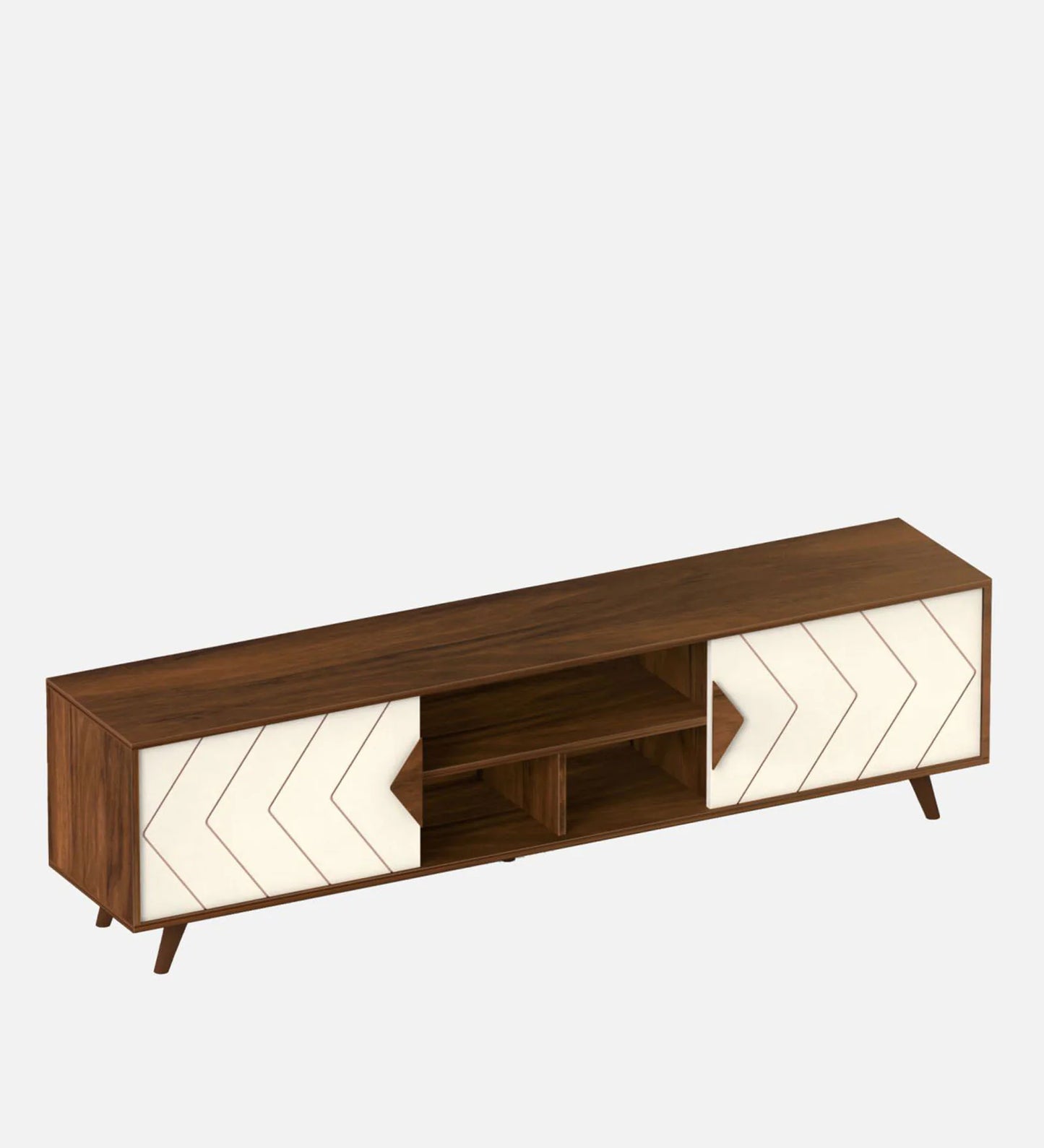 Wilbrome Tv Console In Brown Maple & Frosty Finish For Tv Upto 60"
