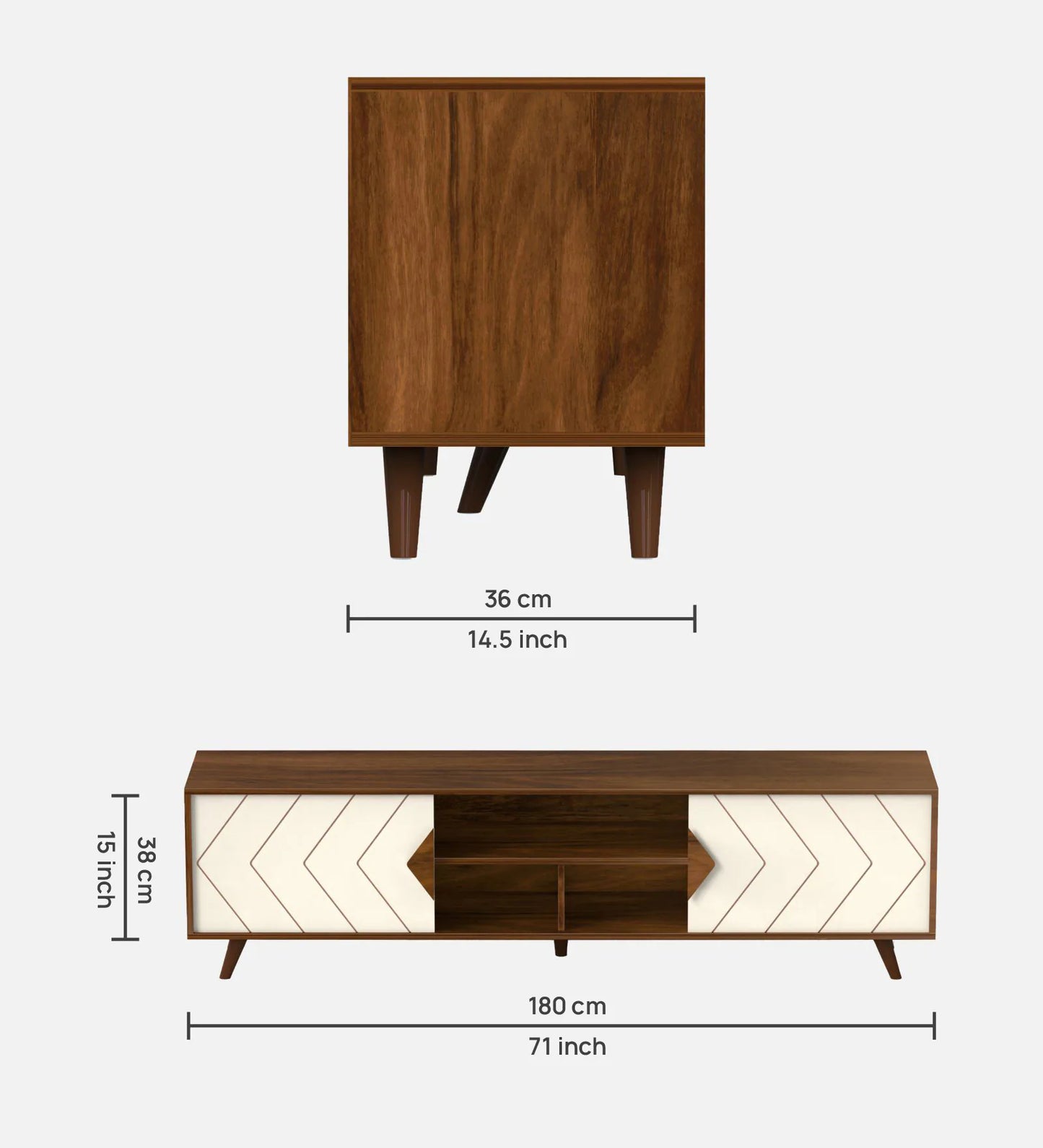 Wilbrome Tv Console In Brown Maple & Frosty Finish For Tv Upto 60"