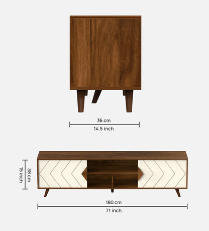 Wilbrome Tv Console In Brown Maple & Frosty Finish For Tv Upto 60"
