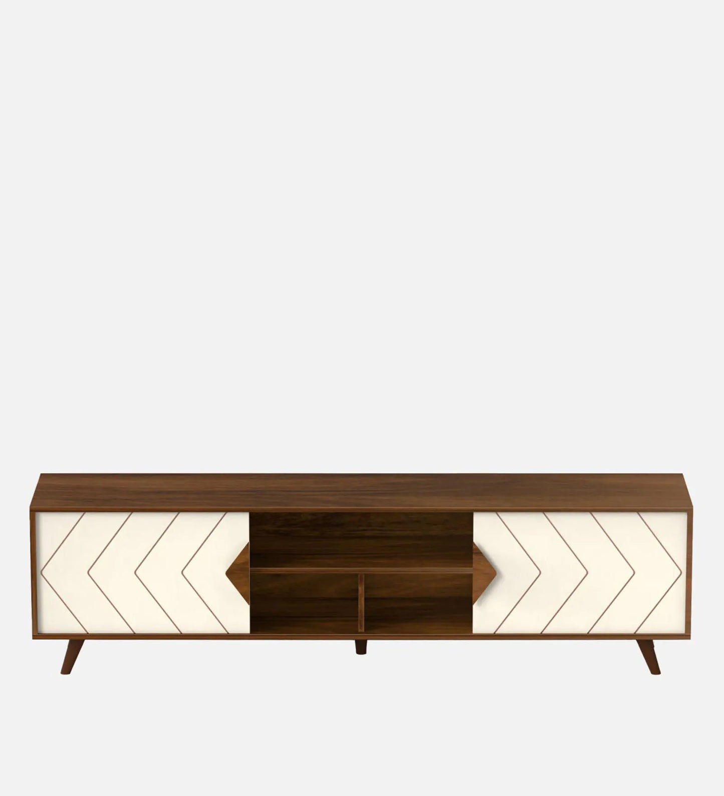 Wilbrome Tv Console In Brown Maple & Frosty Finish For Tv Upto 60"