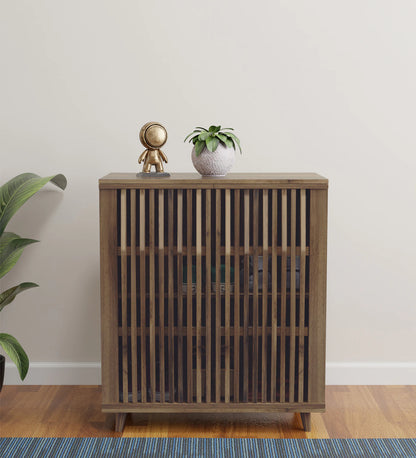 Wotan Shoe Cabinet in Natural Walnut Finish