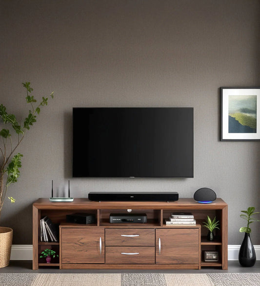 Yuko TV Console for TVs up to 55" in Columbia Walnut Finish