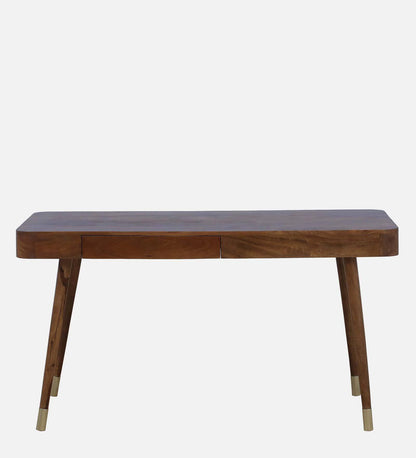 Zaragoza Solid Wood Writing Table In Rustic Teak Finish